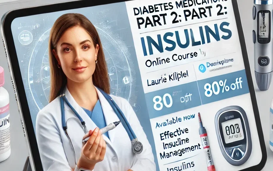 online course titled ‘Diabetes Medications Part 2_ Insulins’ by Laurie Klipfel, with